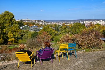 Vue depuis l'alpinum © Jardins botaniques du Grand Nancy et de l'Université de Lorraine / Julien DECOLLOGNE